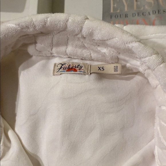 Faherty Cabana Towel Terry Camp Shirt - Marble Poolside Foliage Sz XS - Picture 3 of 5